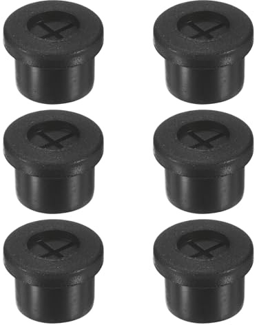 M METERXITY 6-Pack Passacavi In Gomma Per Cavi 12mm Passacavi Nero | Doppia Faccia Flessibile Copriforo Per Scrivania Per Cavi/Protezione Passacavo