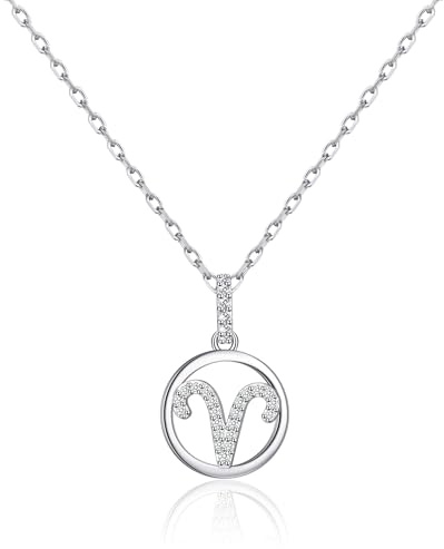 Philip Jones Aries Star Sign Zodiac Necklace with Zircondia® Crystals