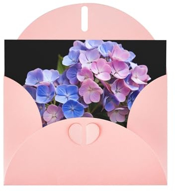 Pink WHJSHOP Carte de vœux Motif hortensia Papier nacré double face Effet nacré