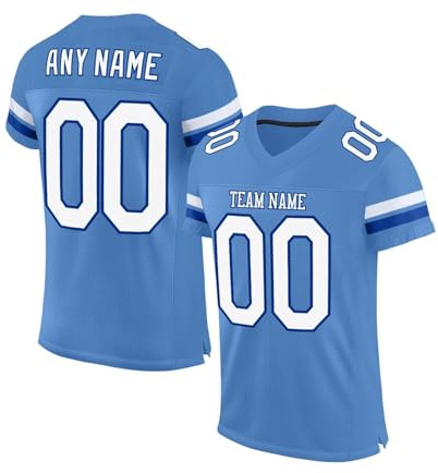 Personnalisé Sport Maillot de Football Américain pour Hommes Femmes Jeunes Préscolaires Personnalisable Sport Tee Shirt avec Nom et Numéro l'équipe