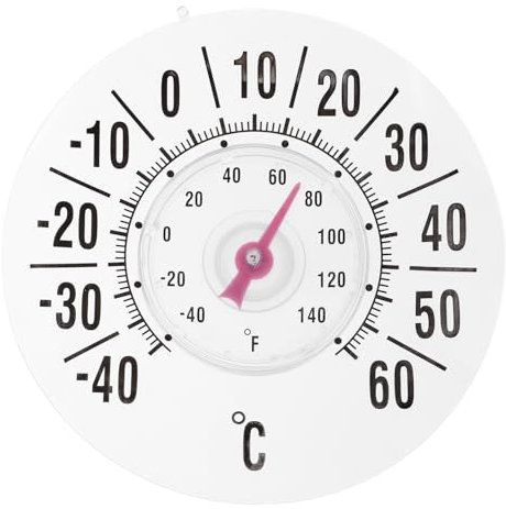 Hemobllo Fensterthermometer Analog Mit Saugnapf Präzises Innen Außenthermometer Für Babyzimmer Garten Küche Terrasse Klare Anzeige Einfach Ablesbar Vielseitig Einsetzbar Für Innenbereiche u