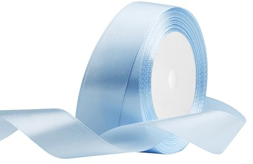 OUTPGAGA Hellblau Satinband 25mm x 22m Geschenkband für Hochzeit Basteln | Schleifenband für Geschenkverpackung Verzieren von Blumensträußen, Haarschmuck und Kleidung, Schleifen, Geburtstage