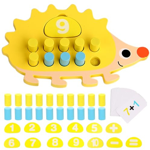 Montessori Mathe Spielzeug, Zahlen Lernen Holzspielzeug, Mathe-Lernspielzeug für Kinder ab 3 Jahren, Zählen Lernspiele Zahl und Zählung Motorikspielzeug Steckspiel Geschenk für Kinder Junge Mädchen