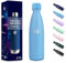 Botella Agua Acero Inoxidable, 750 ml Libre de BPA, Botella Termica, Aislamiento al Vacío de Boble Pared, Cantimplora, 304 Acero Inoxidable, Cantimplora Termica para Gimnasio, Yoga - Azul cielo
