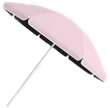 QTWLG Großer Strandschirm 2.4m Gartenschirm Terrassenschirm 1.8m Marktschirm Balkonschirm, Sonnenschirm Für Pool, Camping, Hinterhof, Sonnenschutz UV 50+(Pink,7ft/2.2m)