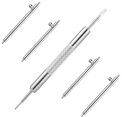 Gtziqa 5 Stück Schnellwechsel Federstege, 20mm Uhrenarmbandstifte Ersatz mit Entriegelungsknopf Uhrenwerkzeug Armband mit Federstegwerkzeug für Uhrenreparatur