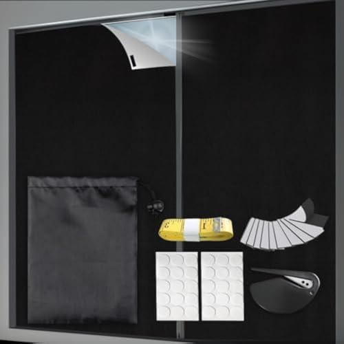 Blackout Blind, Blackout Blinds Stick on, Blackout Blinds, Large 100% Blackout Material, No Drill Blinds Black Out Portable Blackout Blind Cut to Any Size (Silver PU, 148W x 300H cm)