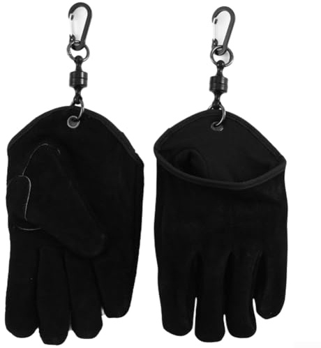 Homeponnew Gants de travail résistants à la chaleur avec fixation magnétique, en cuir de vachette, protection 200 °C pour cuisine en plein air, grillades et camping (noir)