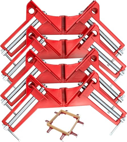 Morsetto ad angolo retto a 90 gradi, 4 pezzi tenditori ad angolo, set di anelli a vite regolabili, tenditori ad angolo in legno, alluminio, metallo, saldatura, cornice, morsetto obliquo