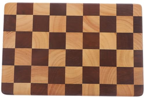 JECOMPRIS Tagliere da Cucina in Legno di Superficie Doppia con Motivo Scacchiera Resistente e Stabile per Carne Verdura e Pane Liscio e Sicuro per Coltelli