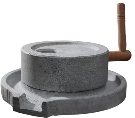 Molinillo de piedra manual, molinillo de granos hecho a mano para alimentos secos y húmedos, herramienta de cocina tradicional