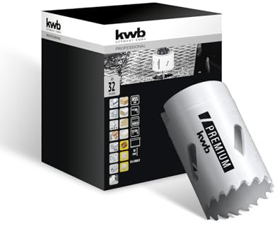 kwb Ø 32 mm Sega a foro HSS-BI Metal 598032 (Denti dentatura Vario, 8% Cobalto, alta concentricità)