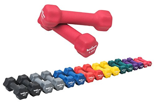 Bad Company Neopren Hanteln 2 x 0,5 kg pink - Kleine Hantel gummiert für Fitness Gymnastik Aerobic Zuhause - Home Gym Kurzhanteln für Frauen Männer - Dumbbells 0,5kg