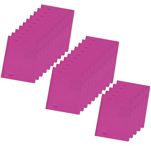 Original Falken 25-pack med färgstarka lösbladspärmar i intensiva färger. Tillverkad i Tyskland. Tillverkad av återvunnen kartong för häftning av DIN A4-format för kommersiella och offentliga myndigheter, pastellfärg, rosa, idealisk för kontor och skola.