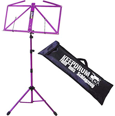 Keepdrum MUS3 FL Flieder Notenständer Notenpult Lila mit Tasche