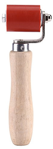 Fdit Rullo Pressione Silicone 40mm per Saldatura PVC, Alta Temperatura 260°C Manico Legno per Tappezzeria Colla e Teloni