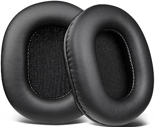 SOULWIT Earpads Replacement for Audio Technica ATH M50X M50XBT M50RD M40X M30X M20X MSR7 SX1 Monitor Headphones, Ear Pads Cushions with Softer Protein Leather, High-Density Memory Foam - Black