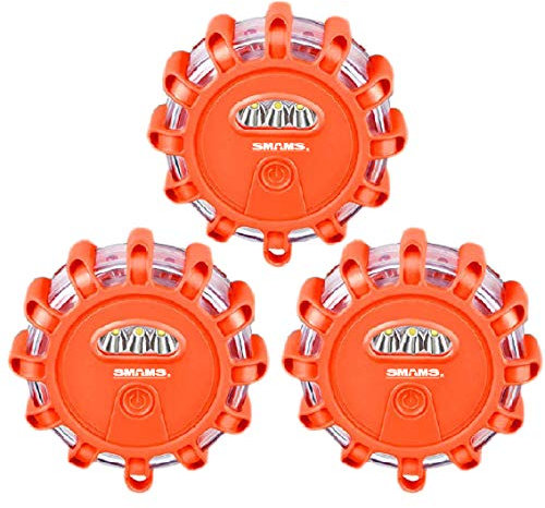 SMAMS Coche, luz Emergencia Coche, Luces de Emergencia, Leds Rotativo, Baliza, Luces de Emergencias para Vehiculos, Coches, Camiones, con Base Magnética y Gancho