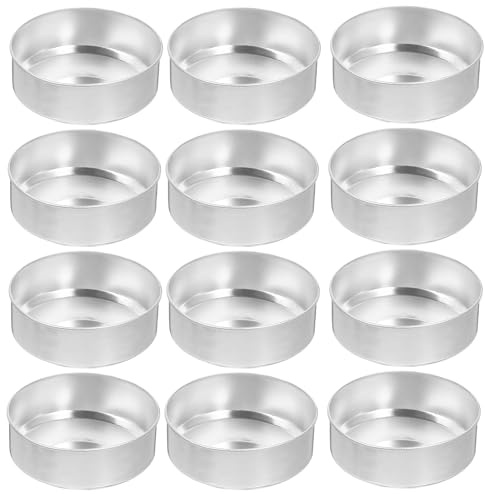 200pcs Aluminium Tea Light Empty Case Containers Tins Round Tin Tea Light Cups Candle Wax Containers DIY Tealight Candles Making Supplies