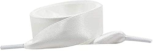 GIVBRO Scarpe Lacci Nastro di Raso Larga Corde Piane Lacci Tessili per Bambini Uomini Donne Formatori Accessori Bianco 80cm