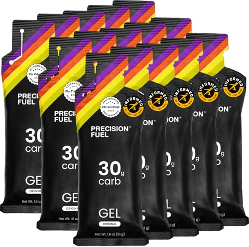 Precision Fuel PF30 Energy Gels – Milde, geschmacksneutrale Laufgele für Ausdauersportler, 30 g Kohlenhydrate, leicht verdaulich, perfekt für Laufen & Langzeitsport (Pack of 15)