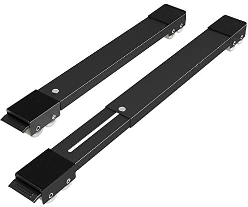 SPACEKEEPER Waschmaschinen-Untergestell mit Bremse,2er-Set Mobile Waschmaschinen-Untergestelle für Waschmaschine und Trockner,Kühlschrank,Gefrierschrank und Geschirrspüler,Belastung 300 kg,Schwarz