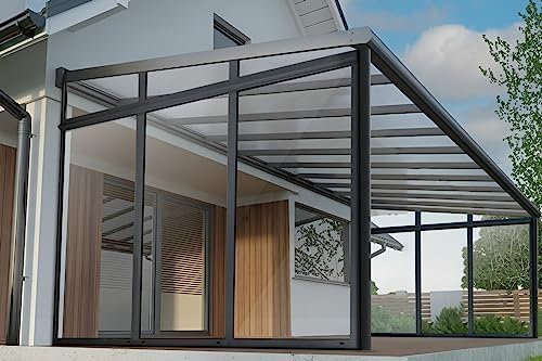 Arilco Terrassenüberdachung | Wintergarten | Inklusive Seitenwände | Neu | Polycarbonat | 7m x 3m