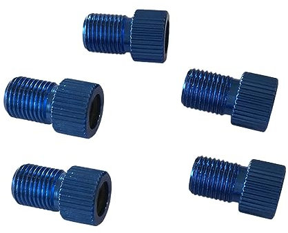 Happyyami 5 Stück Fahrrad Luftpumpe Adapter Autoadapter Konverter Aluminiumadapter Ventiladapter Fahrradschlauchpumpe Luftkompressor-Werkzeuge