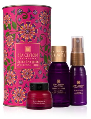 SPA CEYLON Sleep Intense Wellness Trio Set, Ayurvedic Pampering Set with Natural Ingredients, Shower Gel, Body Mist, Balm (150 g, Lavender, Ylang Ylang)