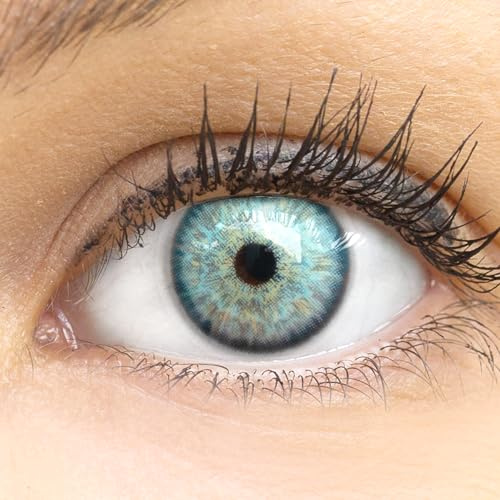Kontaktlinsen farbig 'Ibiza Gray' ohne Stärke farbige graue Monatslinsen weiche Linsen soft Hydrogel 2 Stück Farblinsen + Linsenbehälter 0.0 Dioptrien natürliche Farben Serie