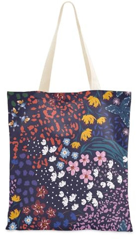 FRODOTGV Canvas-Tragetasche für Damen, bunt, klein, Liberty Blooming, Canvas-Tragetasche, Geschenktasche, Stoff-Tragetasche, für Damen, einfarbig, Colorful Small Liberty Blooming, Einheitsgröße