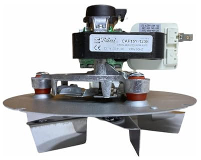 FIGEVIDA Estrattore Aspiratore Fumi Trial CAF15Y-120S per Stufe a Pellet, Potenza 48w, Numero di Giri fino a 2200rpm, Ventola Ø 150mm, Ø Totale 157mm, Girante in Acciaio AISI 430