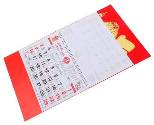 UTHCLO Wandkalender Im Chinesischen Design Für Jahr Der Schlange Traditioneller Monatskalender Hängend Neujahrsgeschenk Für Familie Und Freunde