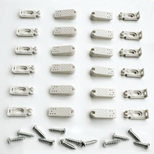 12Kit 24 Stück Plissee Ersatzteile klemmträger, Spannschuhe für verspannte Plissees, für Klebeträger und Stick & Fix Front Klebeplatten