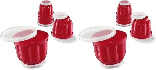 Küchenprofi 0805901406 - Set di 12 stampini per budino, rosso
