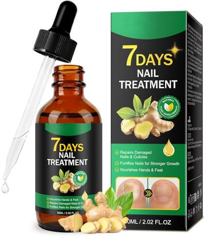 60ML Nail Fungus Treatment for Toenail - Fungal Nail Treatment for Thick, Discolored, Brittle Nails, Ginger Nail Treatment Strengthener Oil - Helps Improve Nail Appearance and Supports Healthy Growth