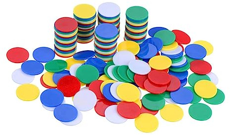 NAMOARLY 200st Färgglada Plastmynt För Spel Kreativa Spelmynt För Bingo Poker Och Matematik Lärande Räkneskivor För Hållbara Spelmarkörer