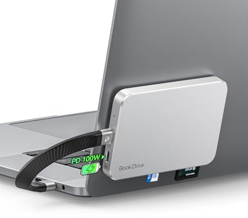 ORICO SSD Externo Magnético 1TB, SSD Portátil para Magsafe hasta 1050 MB/s, USB 3.2 Gen 2, Admite Carga PD 100W, con Lector de Tarjetas SD/TF, Puerto para Auriculares Type-C -P10Pro
