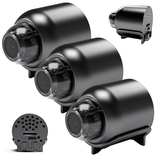 Veesper 3pcs Mini Eye Camera 1080p HD WiFi Smart Micro Security con visione notturna, obiettivo ad angolo largo, riproduzione video, controllo delle app per il negozio di home office