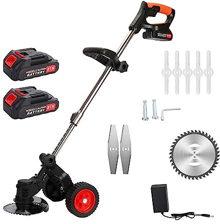 Electric Lawnmower 21V 2000mAh, 3 in 1 Cordless Grass Trimmer, Electric Hover Lawn Mower, Rotary Lawn Mower, Electric Edger