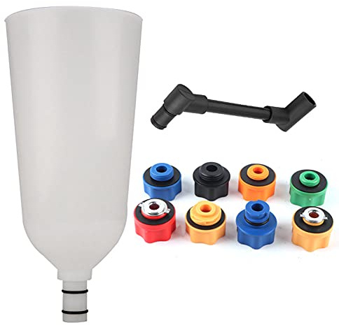 Watris Veiyi 10 Stück Öleinfülltrichter Adapter, Trichter Auto, Öltrichter Werkzeug, mit Schwenkbares Offset Verlängerungsrohr, für Fahrzeuge