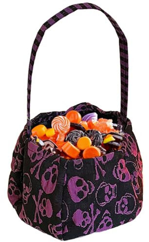 Nankoyal Cestino di Halloween - Contenitore Regali Halloween | Contenitore Decorativo con Maniglia, Ideale per Conservare Caramelle, Snacks e Dolciumi, per Feste in Famiglia, Bambini, Cosplay e