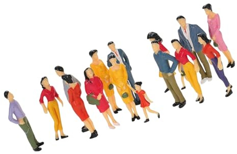 Pocoiau 25 pezzi assortiti pose modello treno layout miniatura persone figurine perfette per fai da te e mostre decorazione modello architettonico miniature