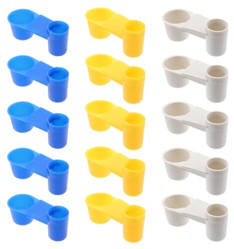TOYZFRIENDY Distributore Acqua per Piccioni 15 Pezzi Bevitore Doppia Bocca in Plastica Stabile Pulizia Comoda per Uccelli e Volatili da Gabbia