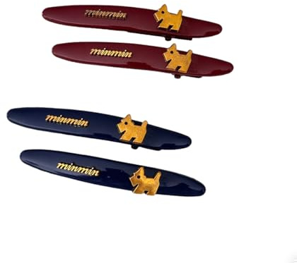 Pince Crocodile Cheveux Femme 8pcs metal mini fins La frange bec de Canard barrettes a cheveux Snap Barettes epais hair clip étudiant rouge mignon Chiots Lettres accessoire