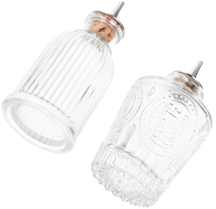 Toyvian 2 pezzi Bottiglie Bitter in Vetro Stile Giapponese con Tappo Rimovibile Contenitori Vintage per Cocktail Bottigliette per Liquori Piccole e Pratiche per Casa e Bar