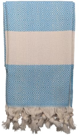Turquoise 100% Cotton Turkish Hammam hand Towel – Lightweight, Highly Absorbent & Multi-Purpose