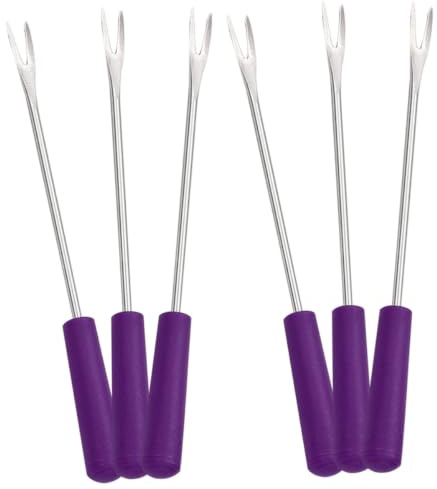 VALICLUD 6 Stück Edelstahl Grillgabel für Obst und Gemüse mit Feiner Verarbeitung und Wiederverwendbarem Maiskolbenhalter für Barbecue und Picknick