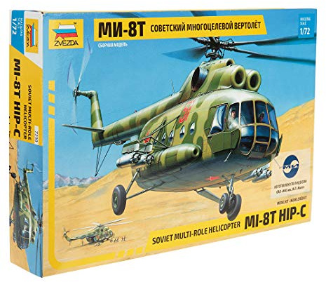 Zvezda Z7230 500787230 500787230-1:72 MIL MI-8T Soviet Helicopter WA-Plastikbausatz-Modellbausatz-Zusammenbauen-Bausatz-für Einsteiger-detailliert, Olive-DarkGreen
