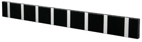 LoCa Garderobe Knax 8 schwarz (Haken klappbar Alu) Garderoben-Leiste Kleiderhaken Flur modern Garderobenpaneel